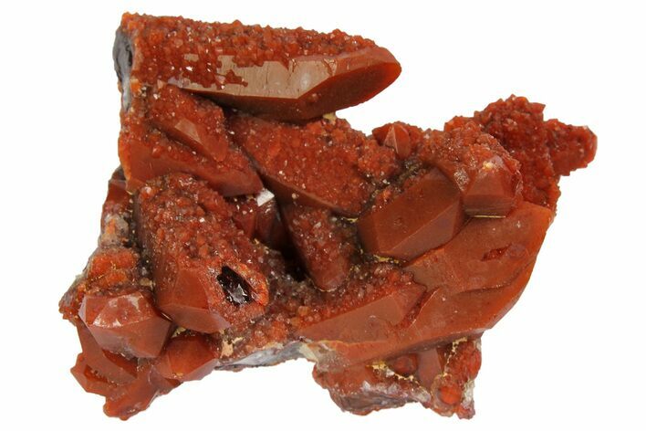 Sparkly, Red Quartz Crystal Cluster - Morocco #173910